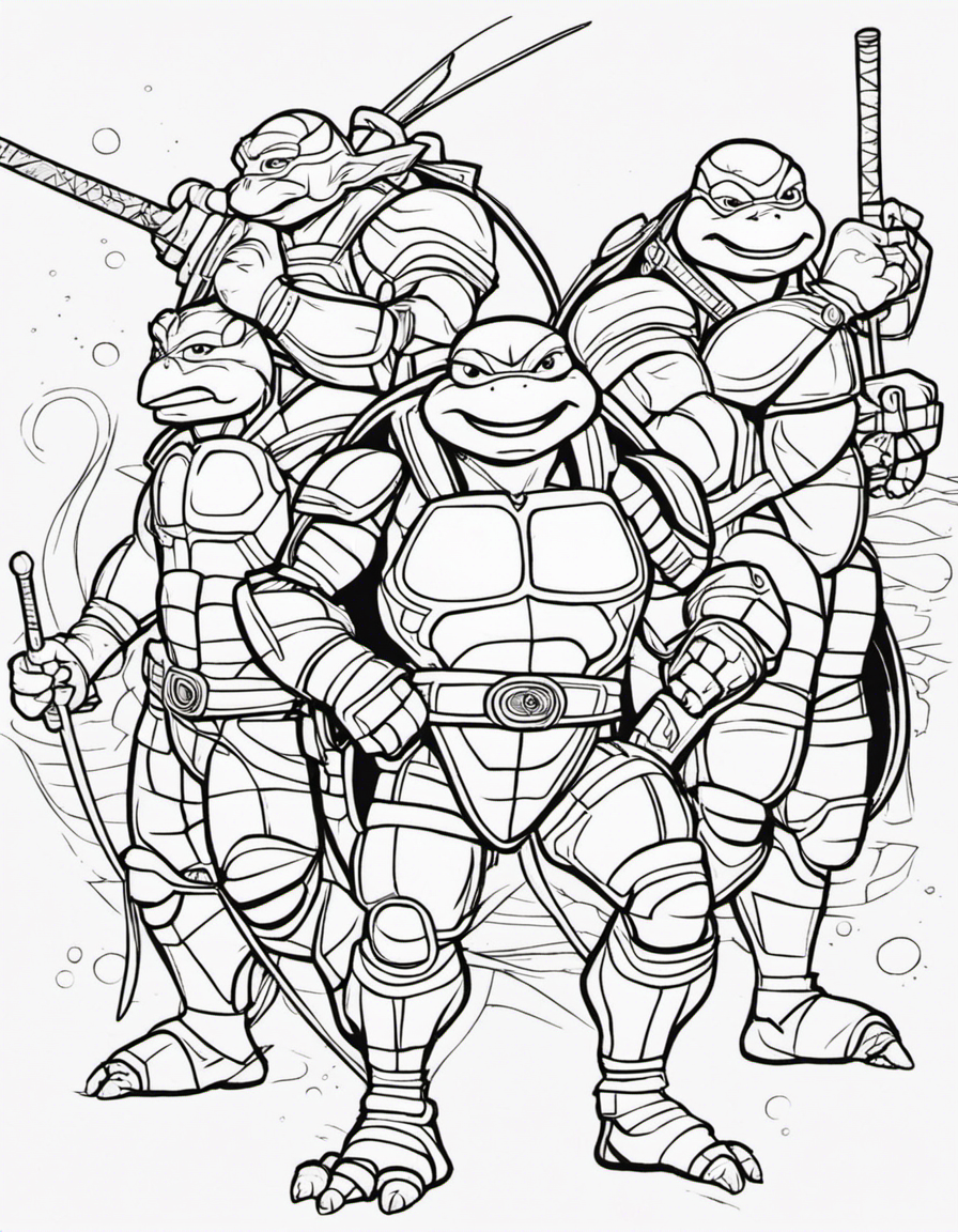ninja turtles for children coloring page