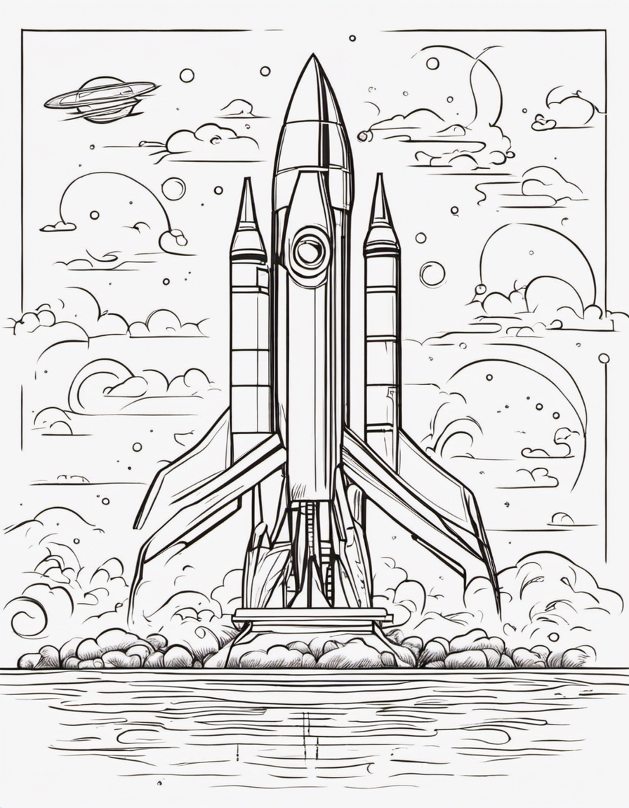 rocket for adults coloring page