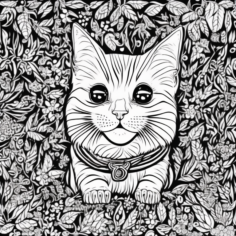 a cute cat coloring page