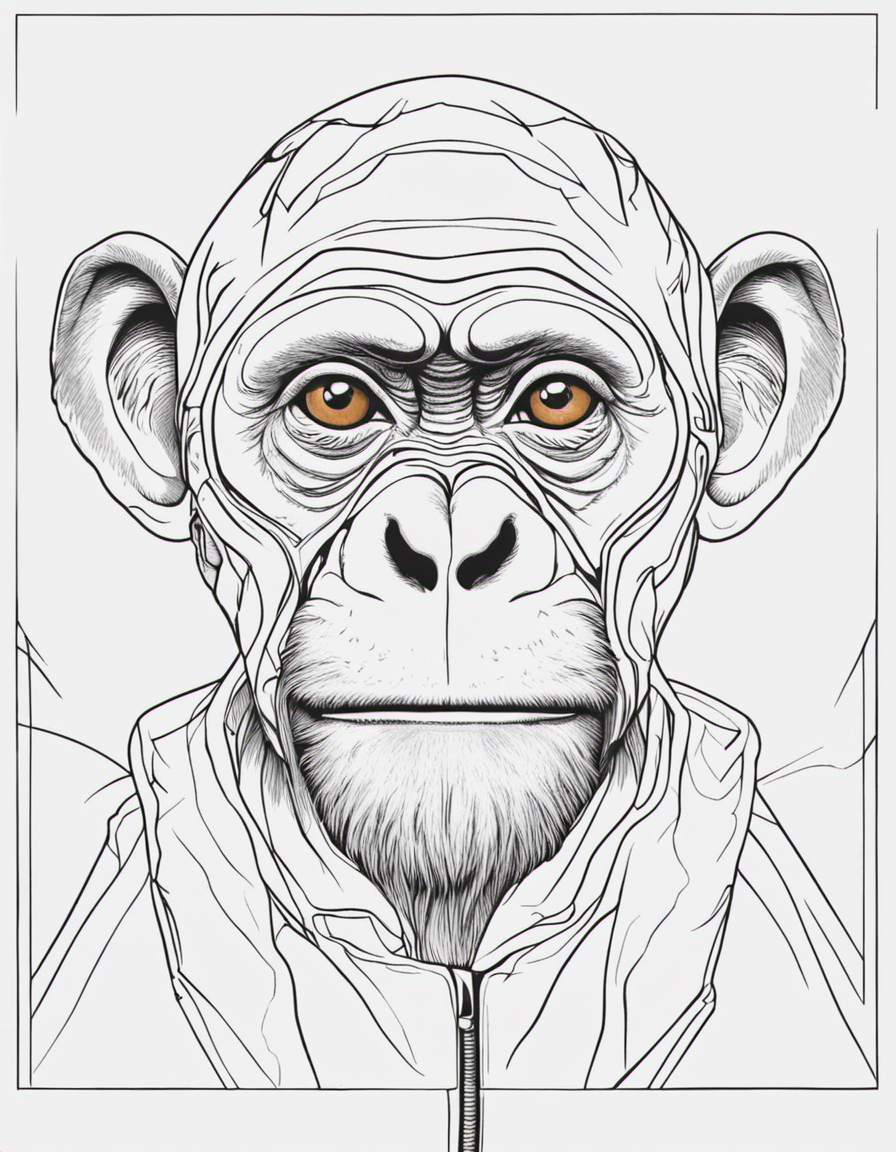 monkey for adults coloring page