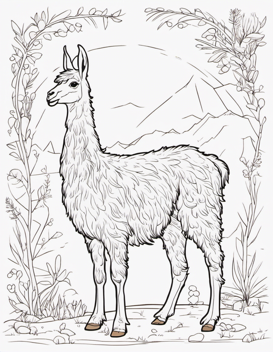 llama coloring pages