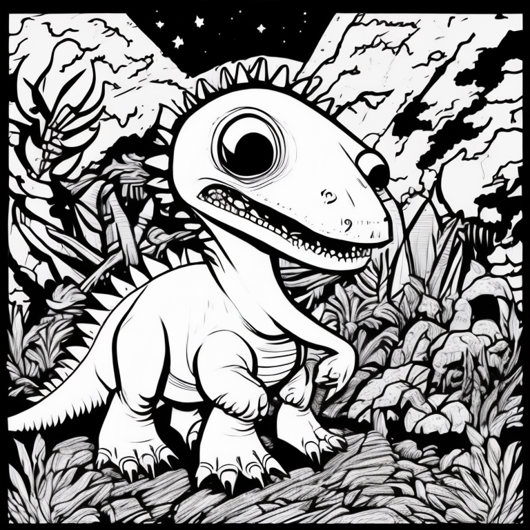 dinossaur baby coloring page