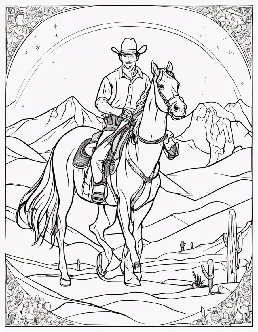 cowboy for children coloring page