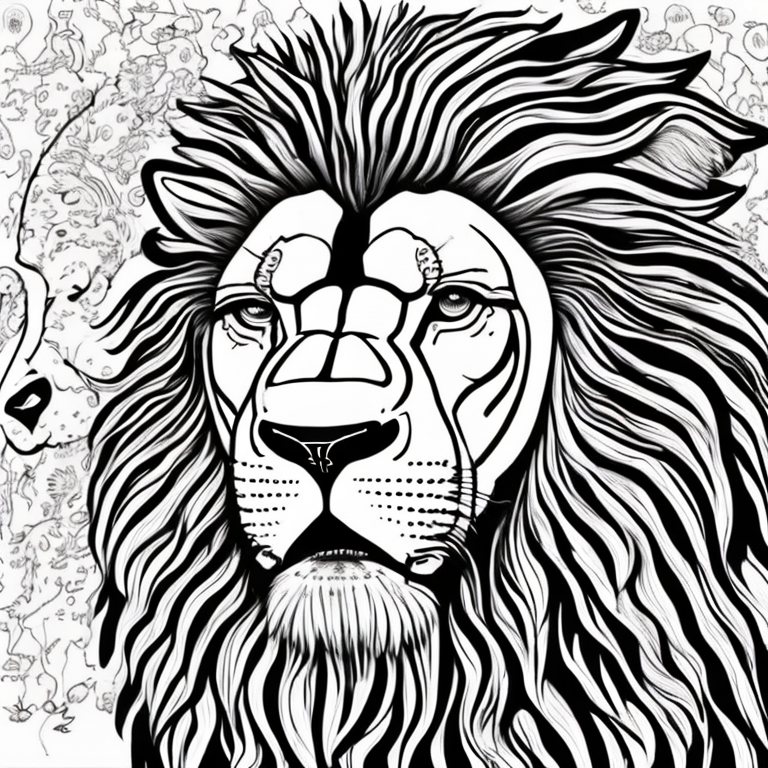 King Lion driving a Ferrari  coloring page