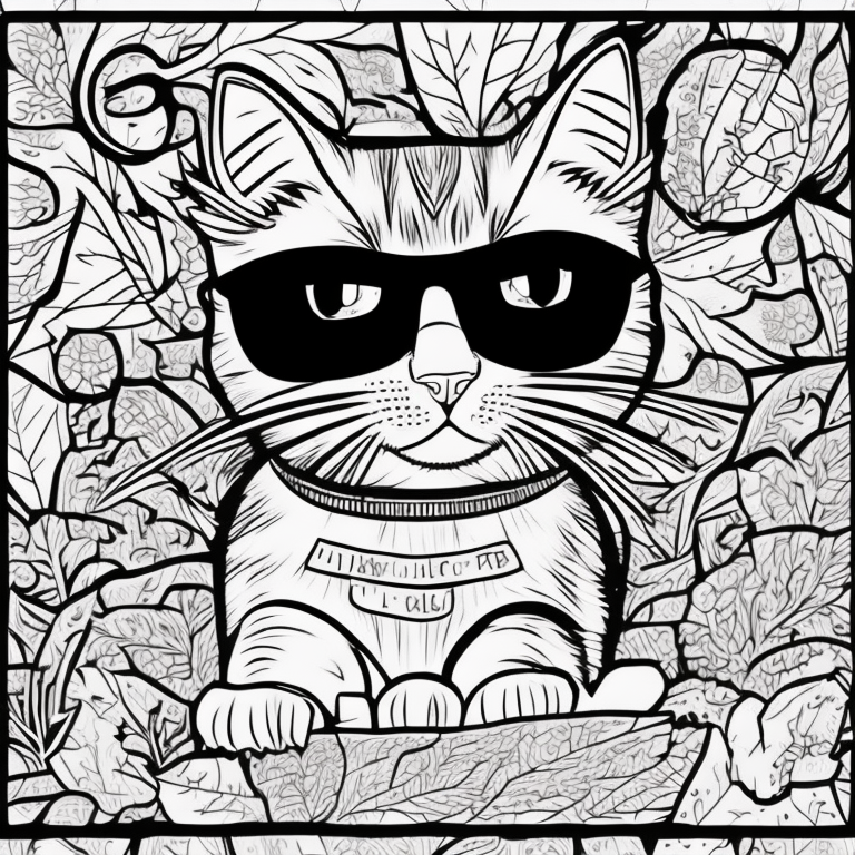 lovely cat coloring page