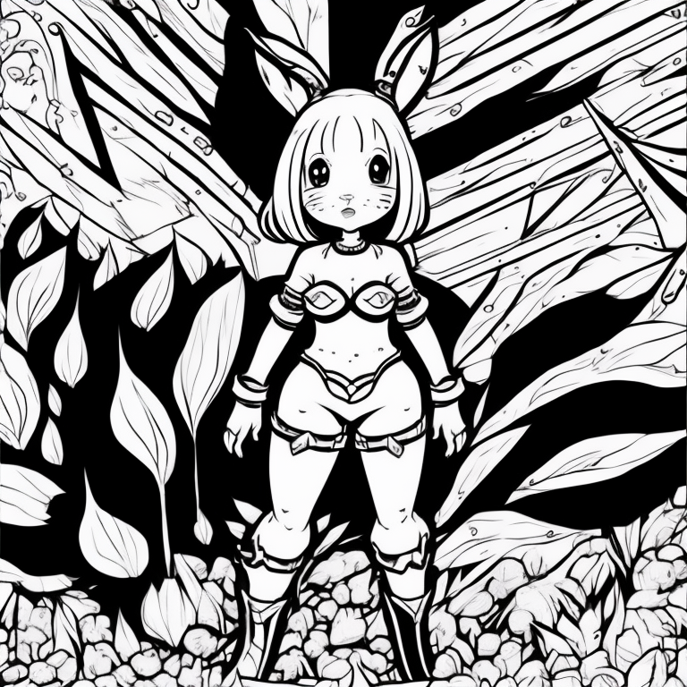 Bunny girl anime  coloring page