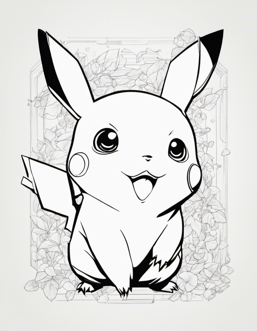 realistic pikachu coloring page