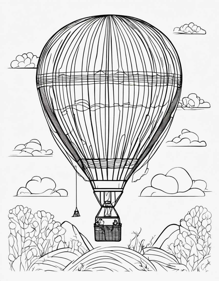 hot air balloon coloring page