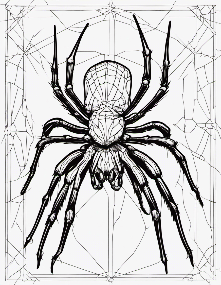 realistic spider coloring page