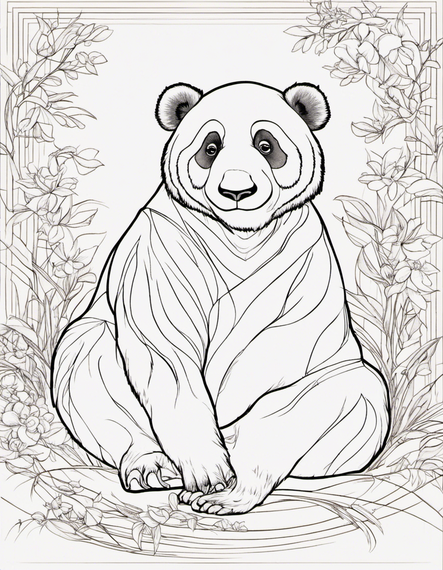 panda for adults coloring page