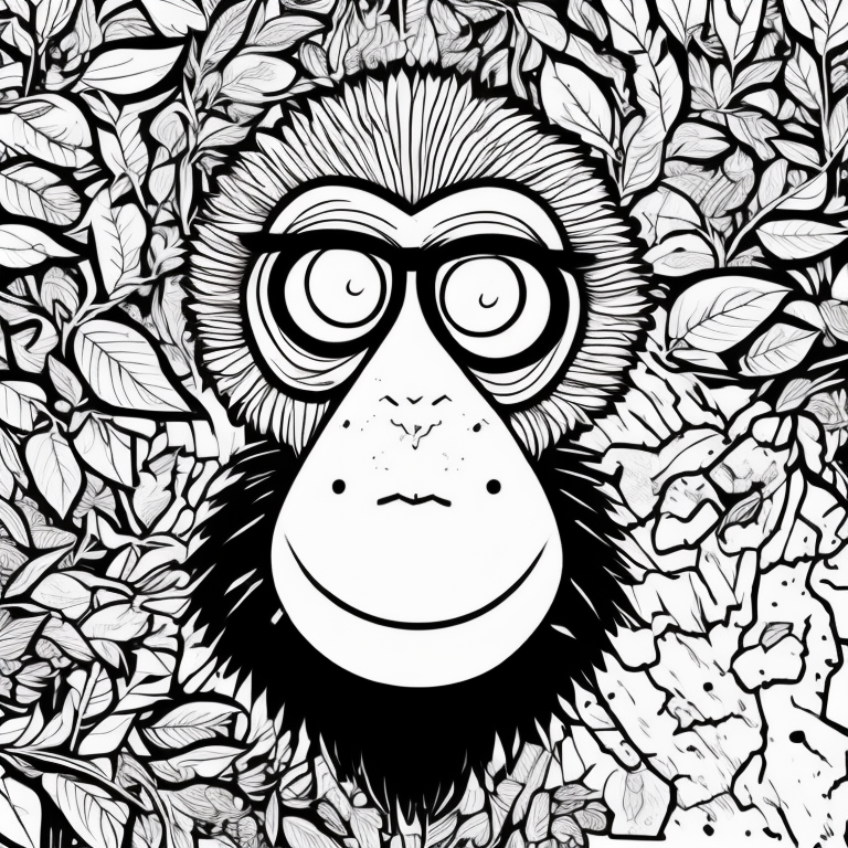 monkey with a bird head coloring page