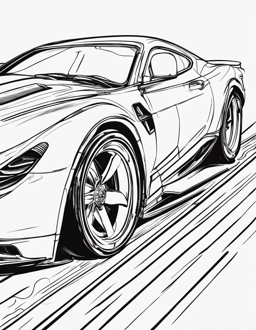 realistic hot wheels coloring page