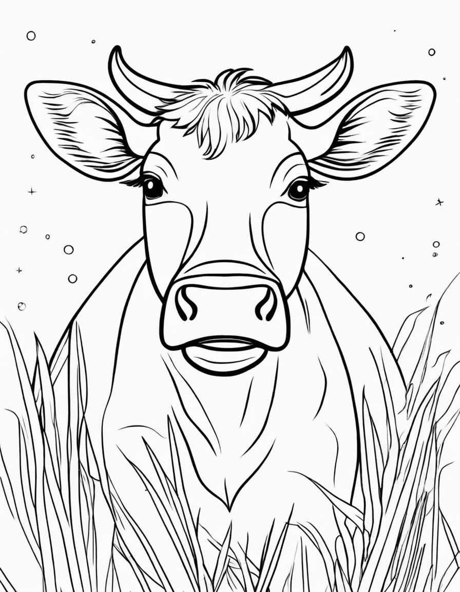 a cute cartoon cow  coloring page