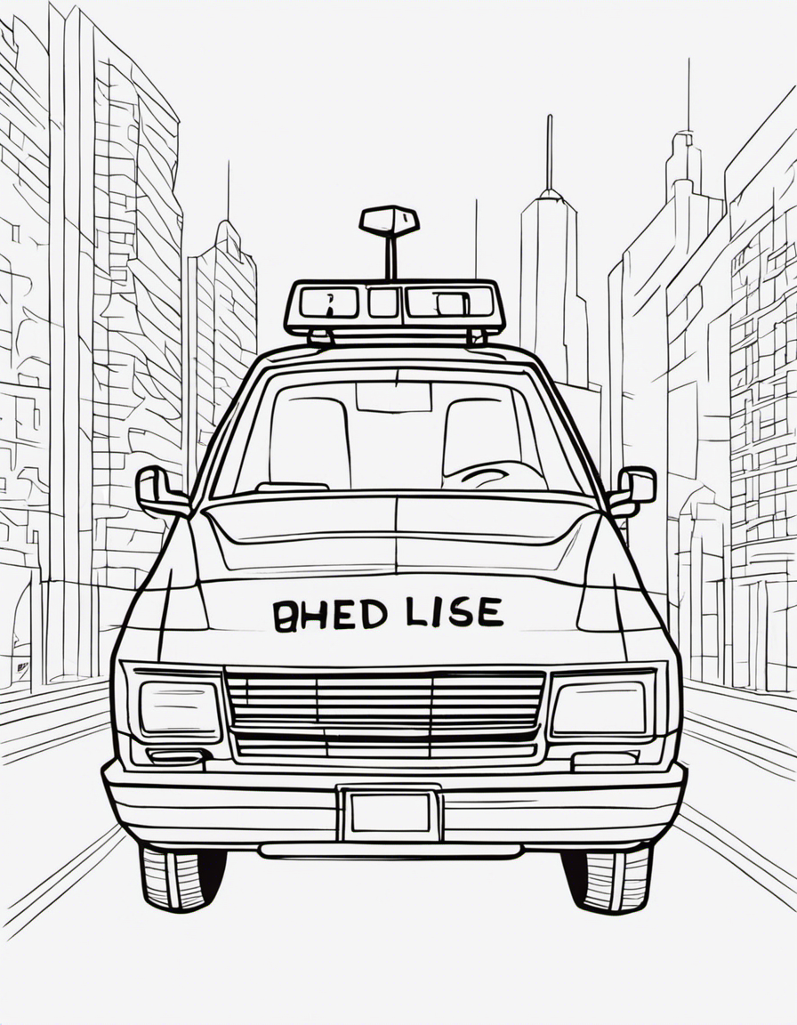 cartoon police car coloring page