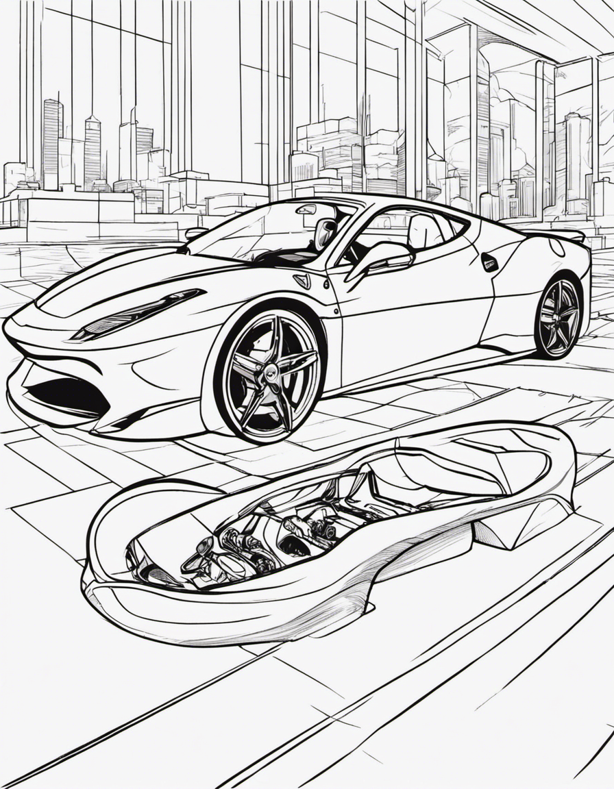 cartoon ferrari coloring page