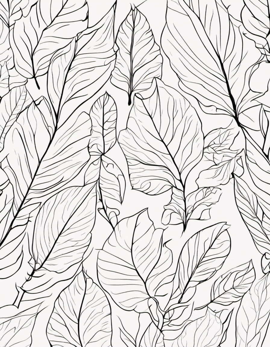 fall leaves coloring page