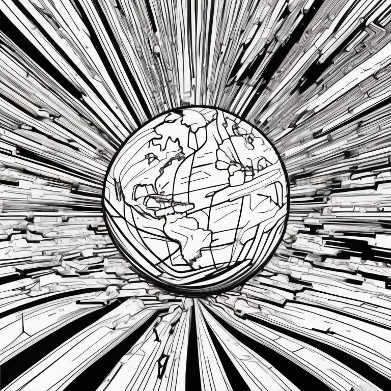 Realistic earth coloring page