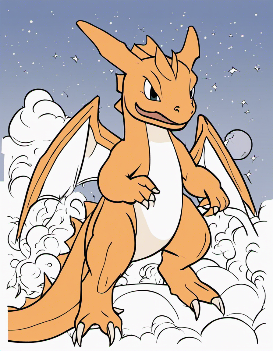 charizard for children coloring page