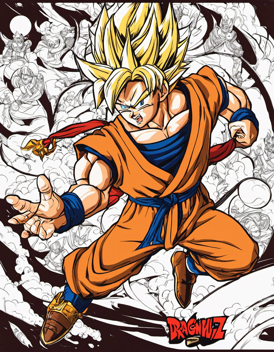 dragon ball z goku coloring page