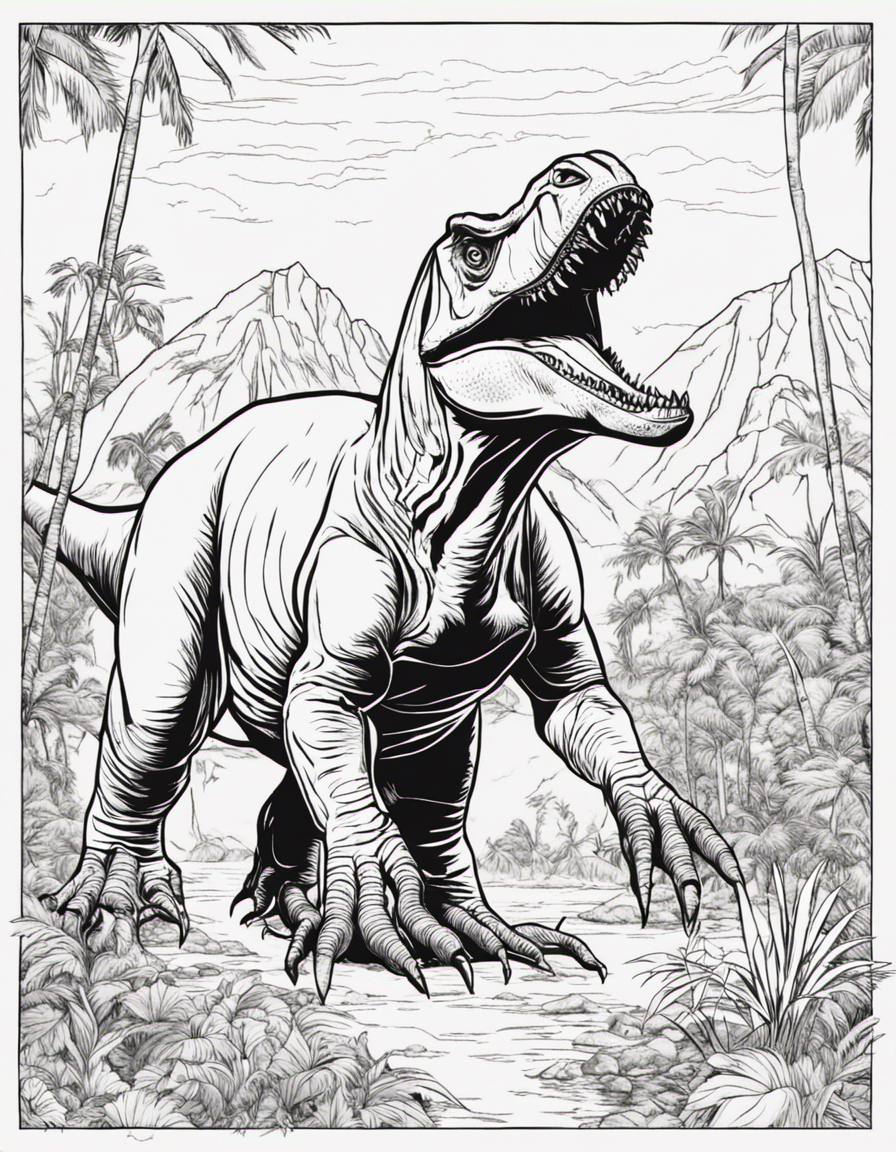 realistic jurassic park coloring page