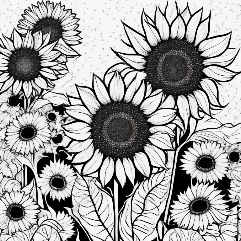 Sunflowers coloring page