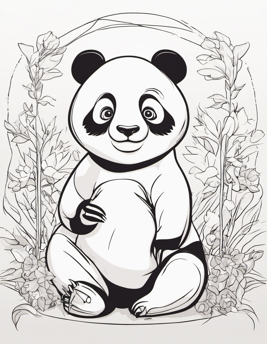 cartoon panda coloring page