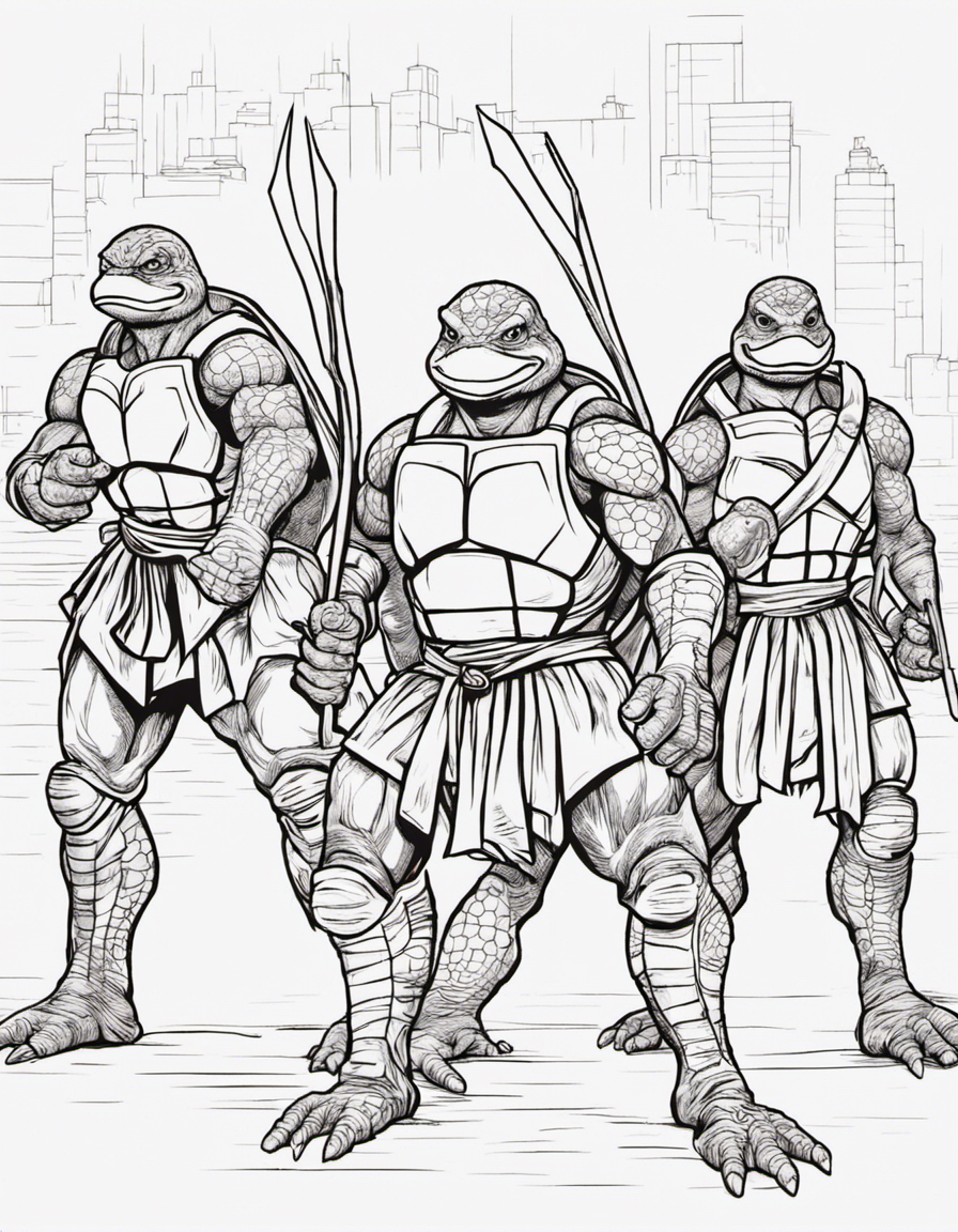 realistic ninja turtles coloring page