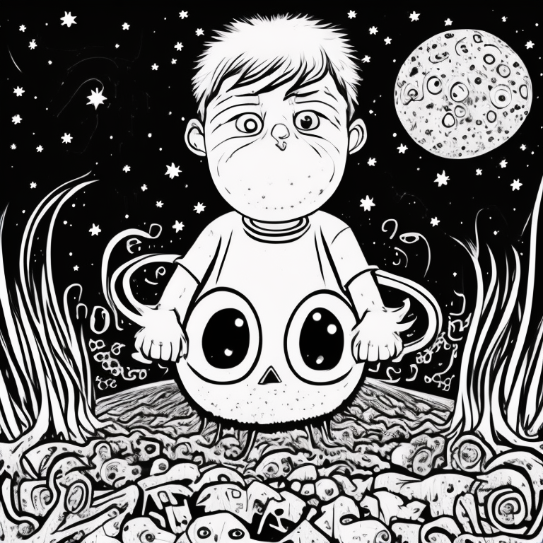 scared child coloring page