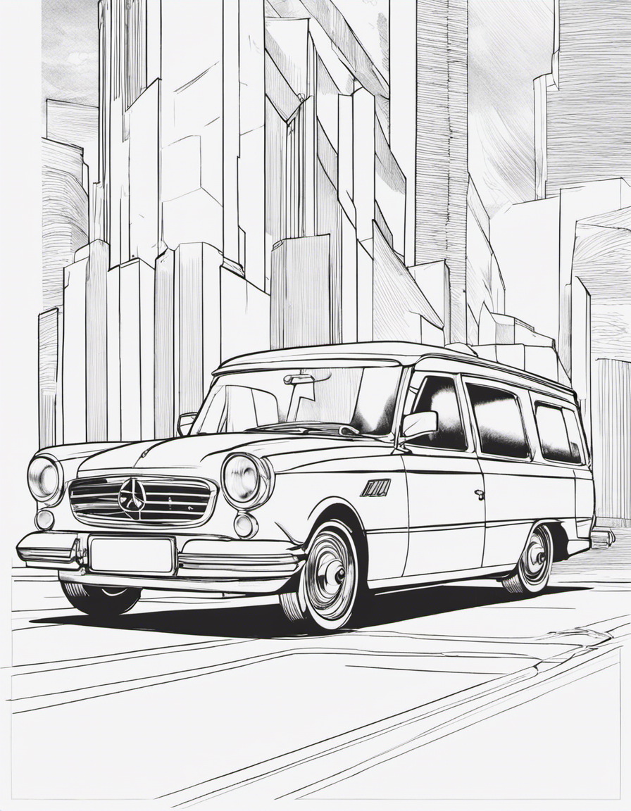 Car and car  coloring page