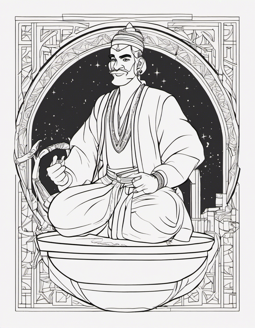 realistic aladdin coloring page