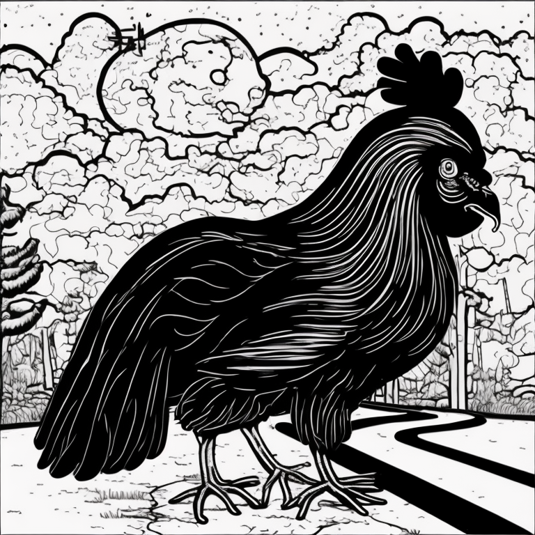 chicken crossing the road coloring page