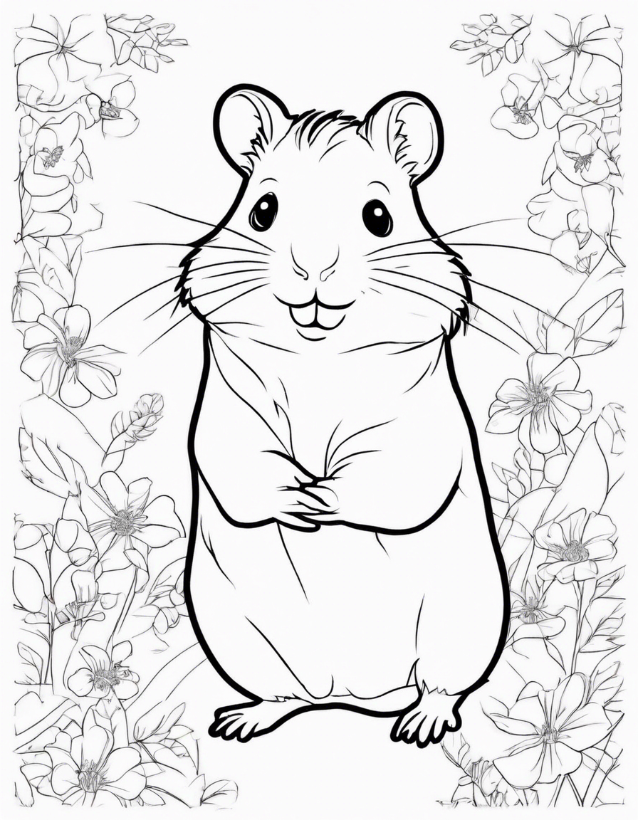 hamster sinnging songs coloring page