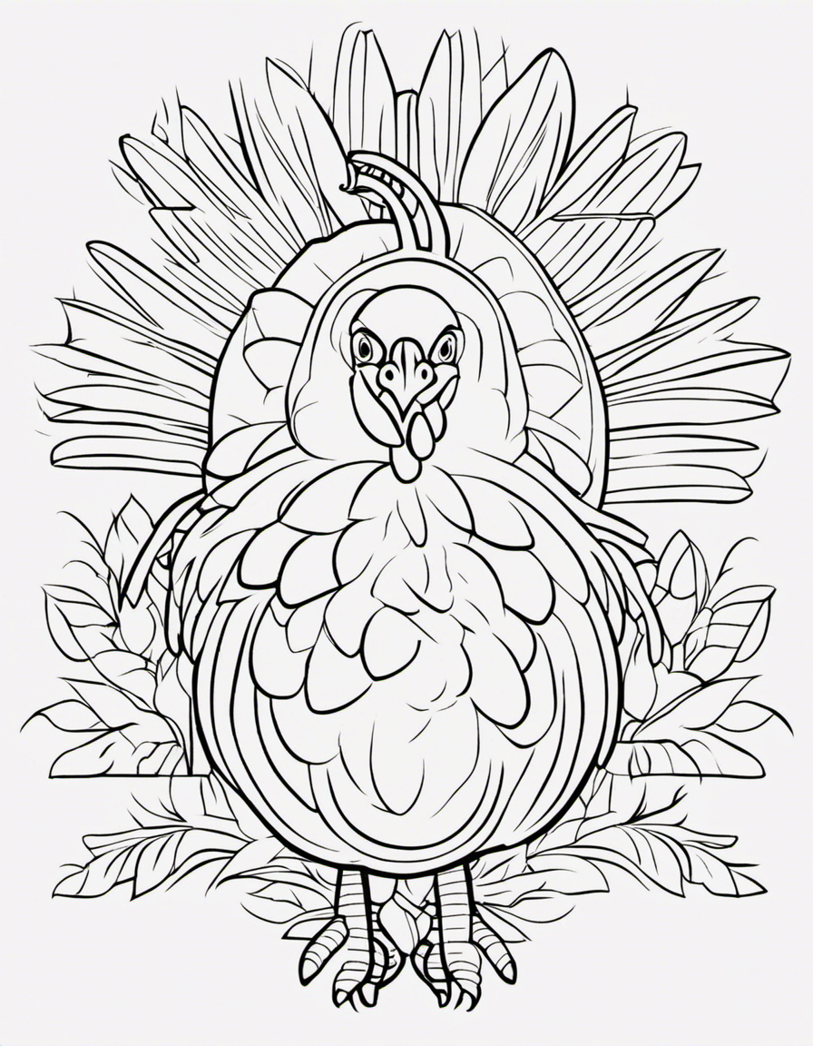 cartoon turkey coloring page