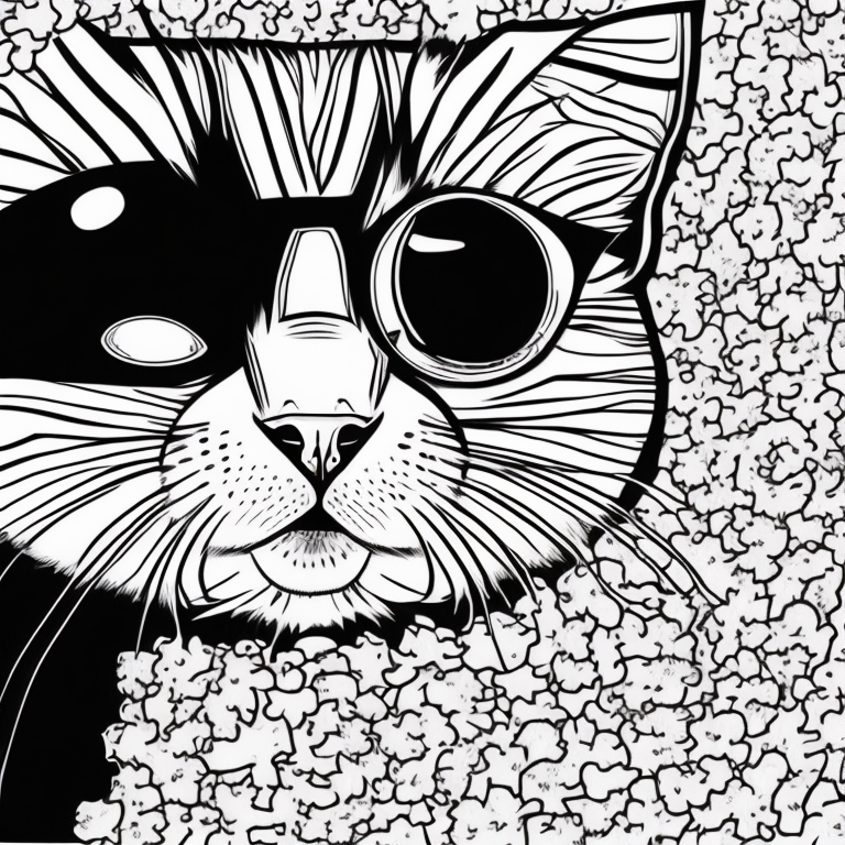 a cute cat coloring page