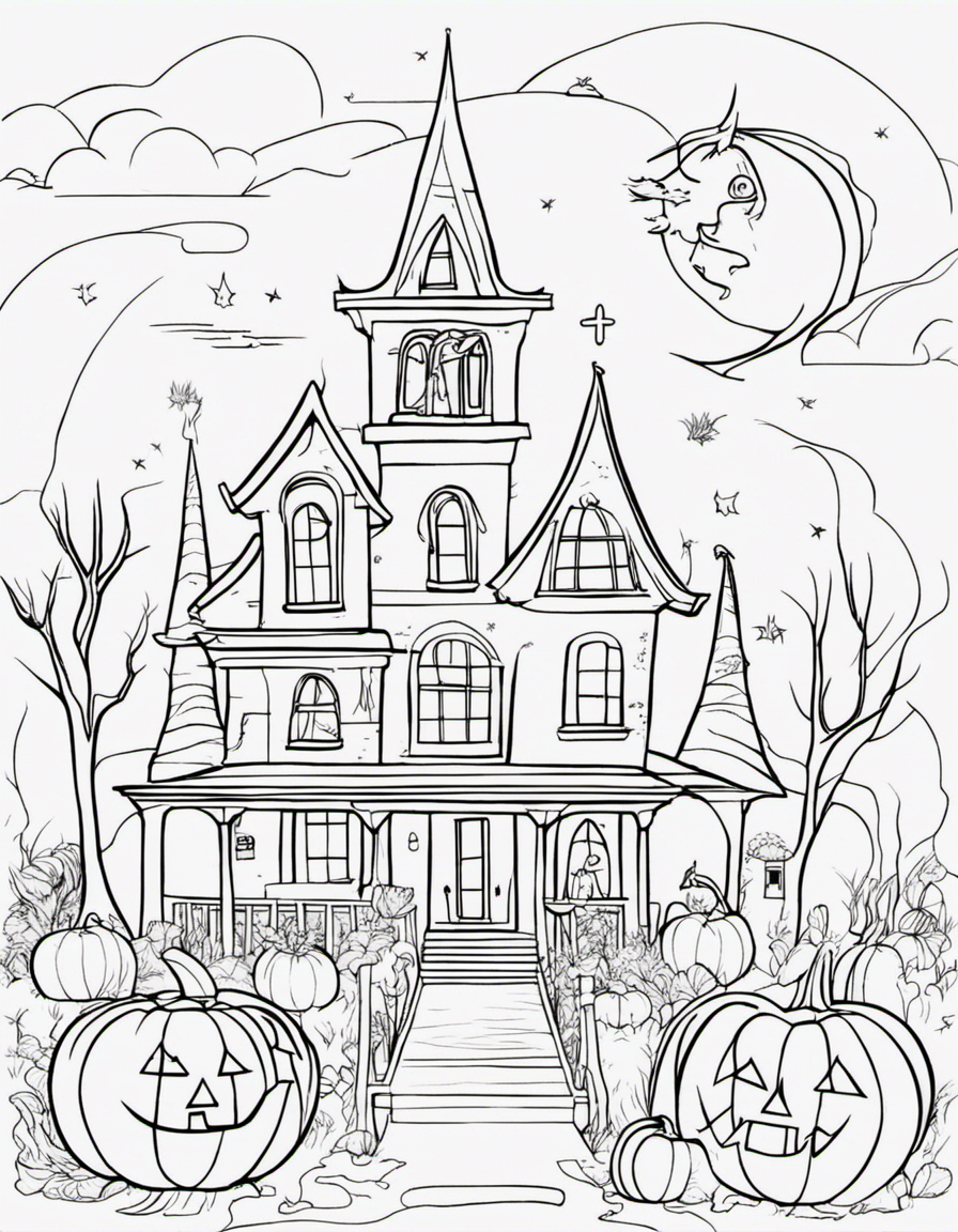 cartoon halloween coloring page