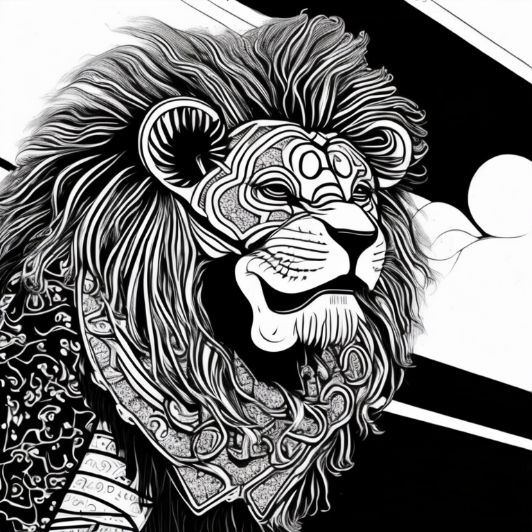 lion dancing on a new york street coloring page