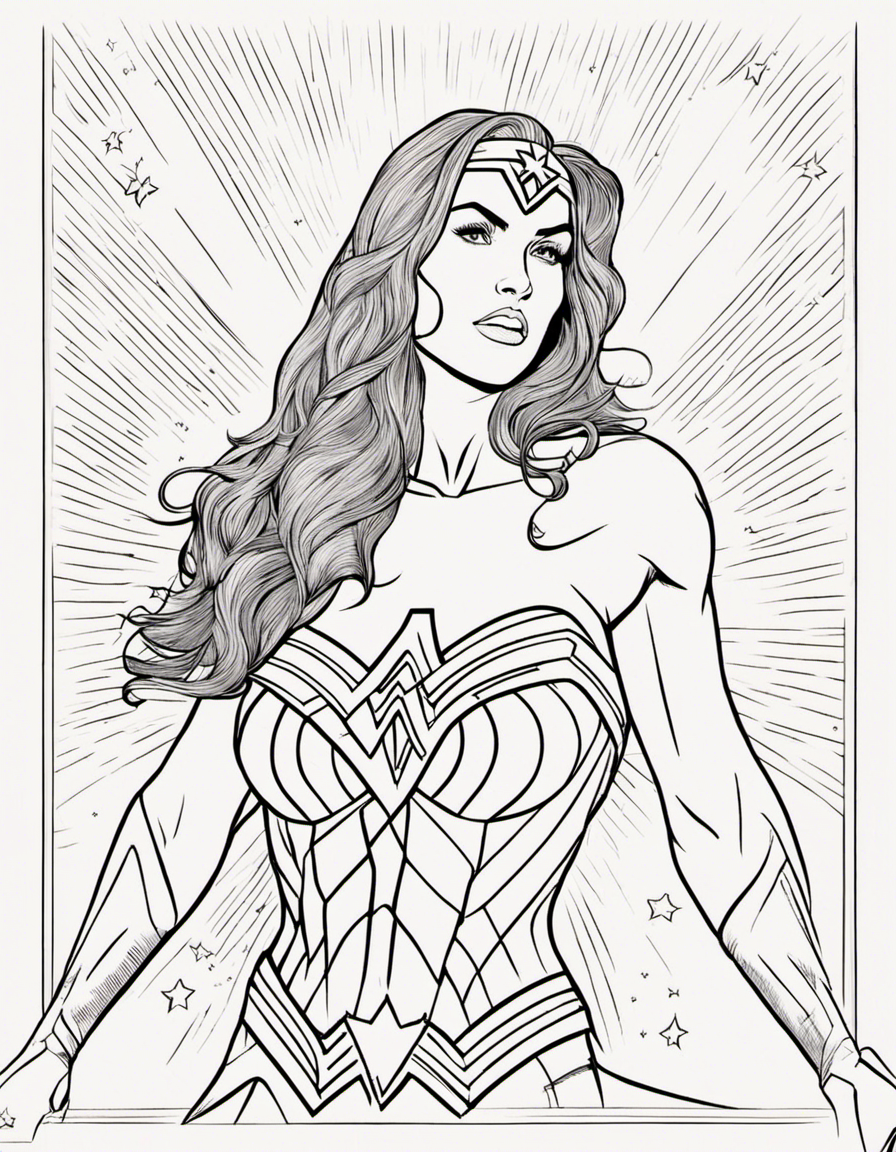 wonder woman for children coloring page