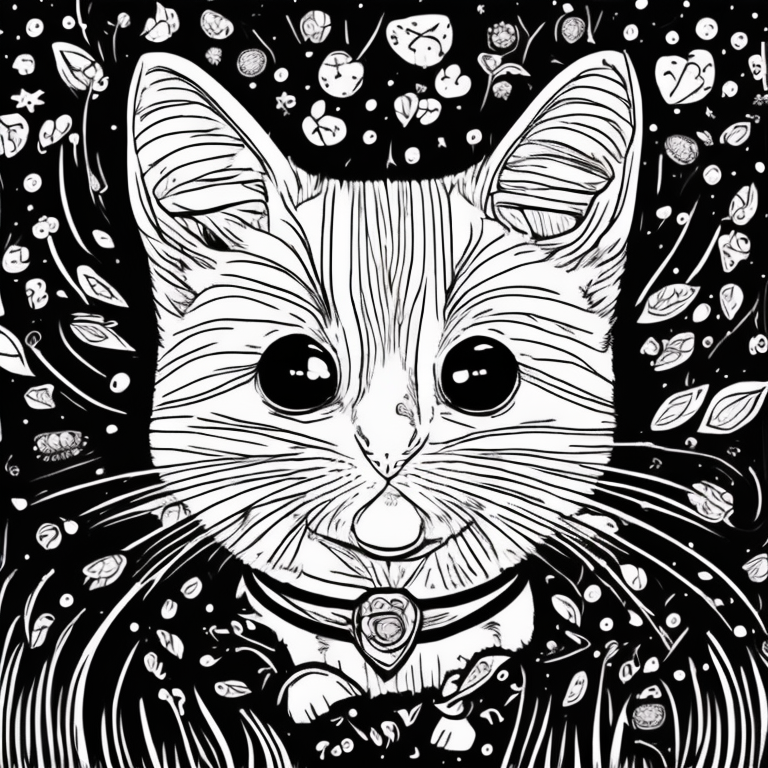 gatinho colorido coloring page