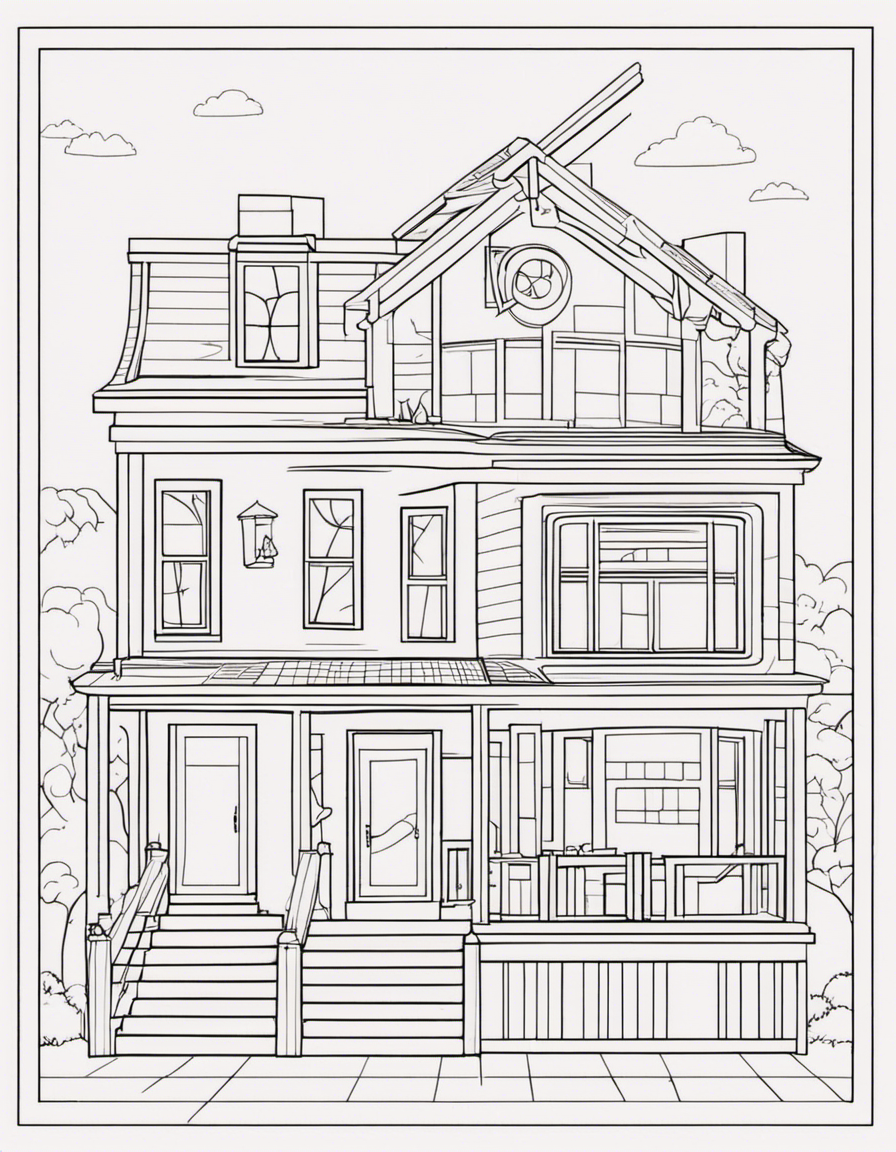 house coloring pages