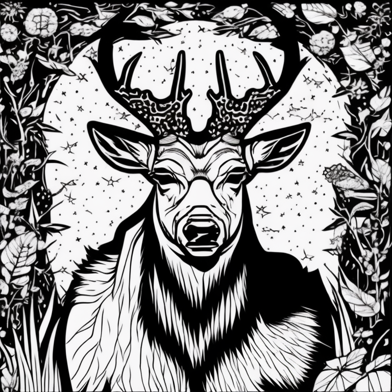 Five point buck  coloring page