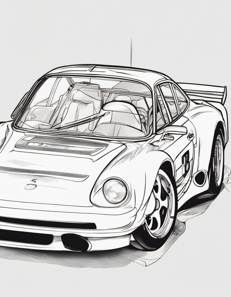 realistic race car coloring page