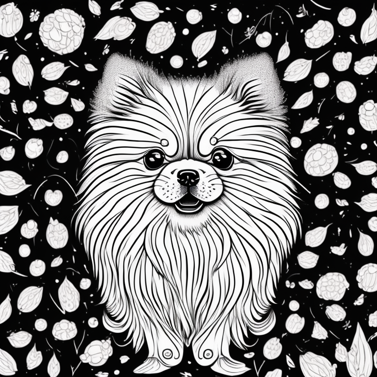 Pomeranian coloring page