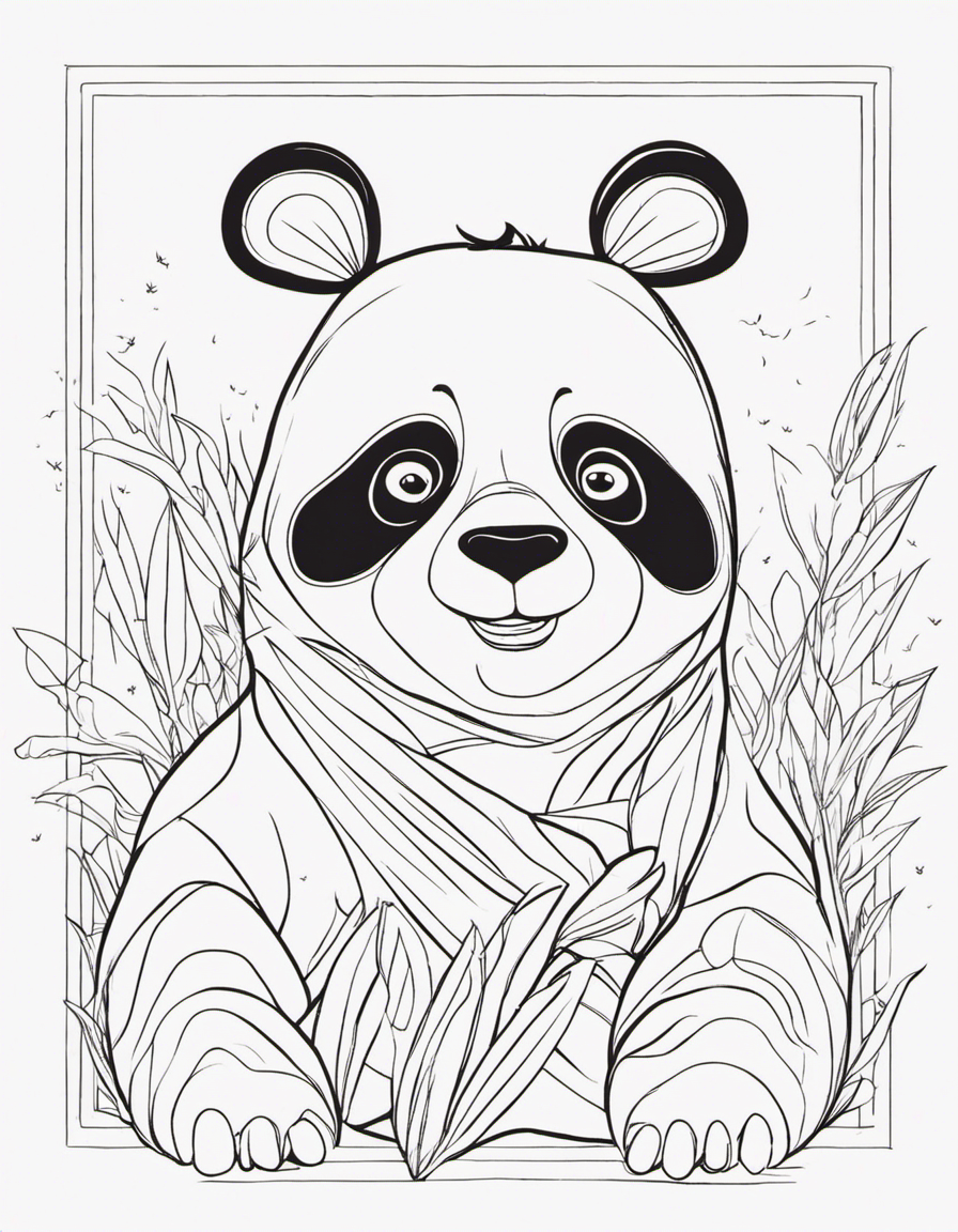 panda for children coloring page