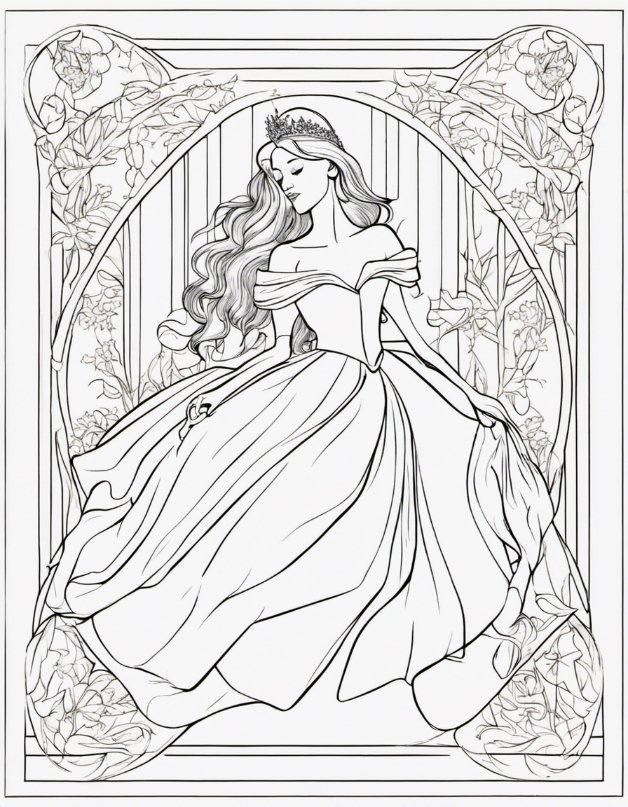 sleeping beauty coloring page