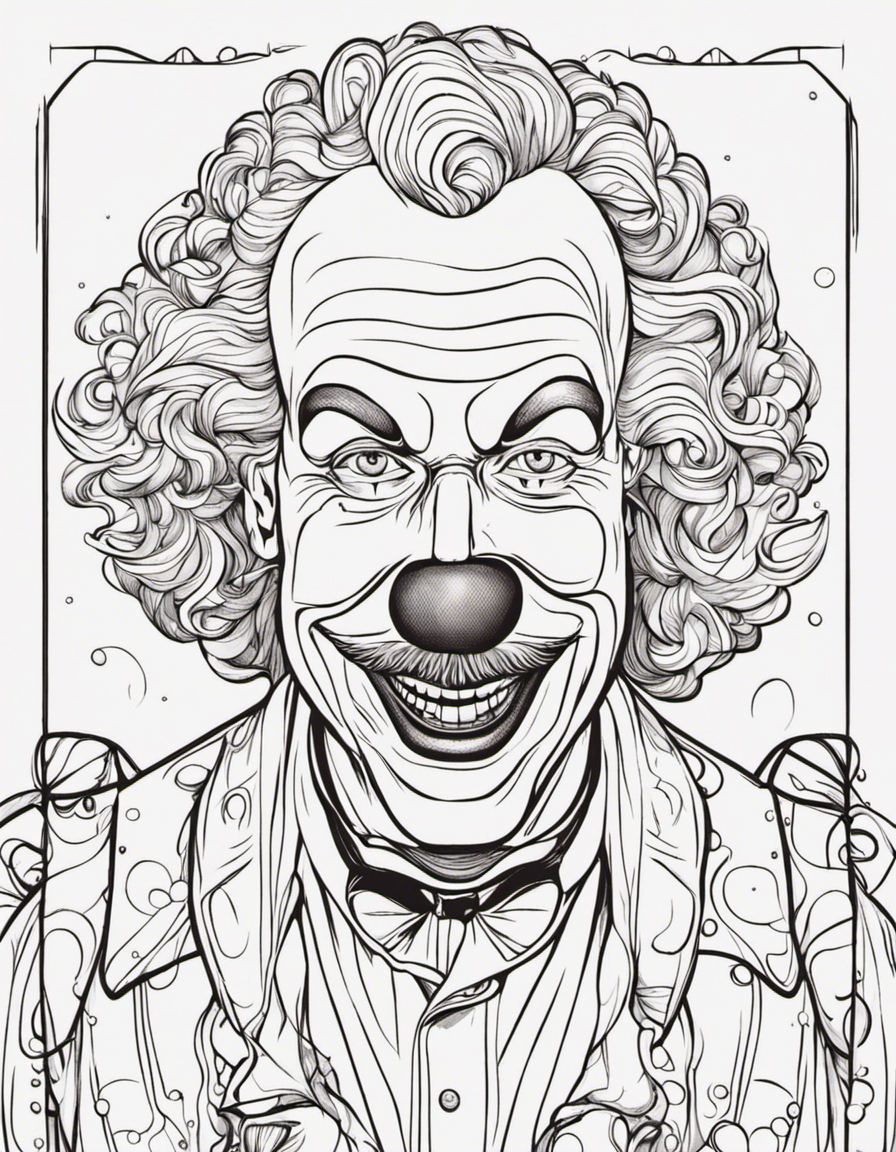 clown for adults coloring page