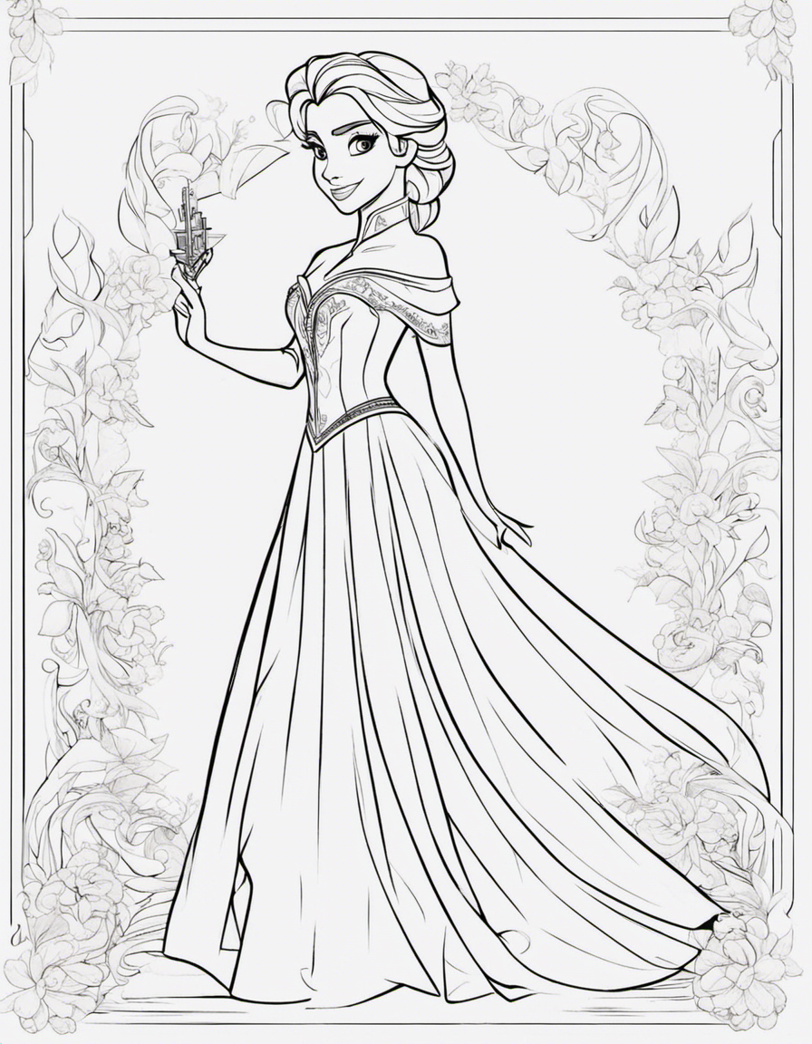 frozen coloring page