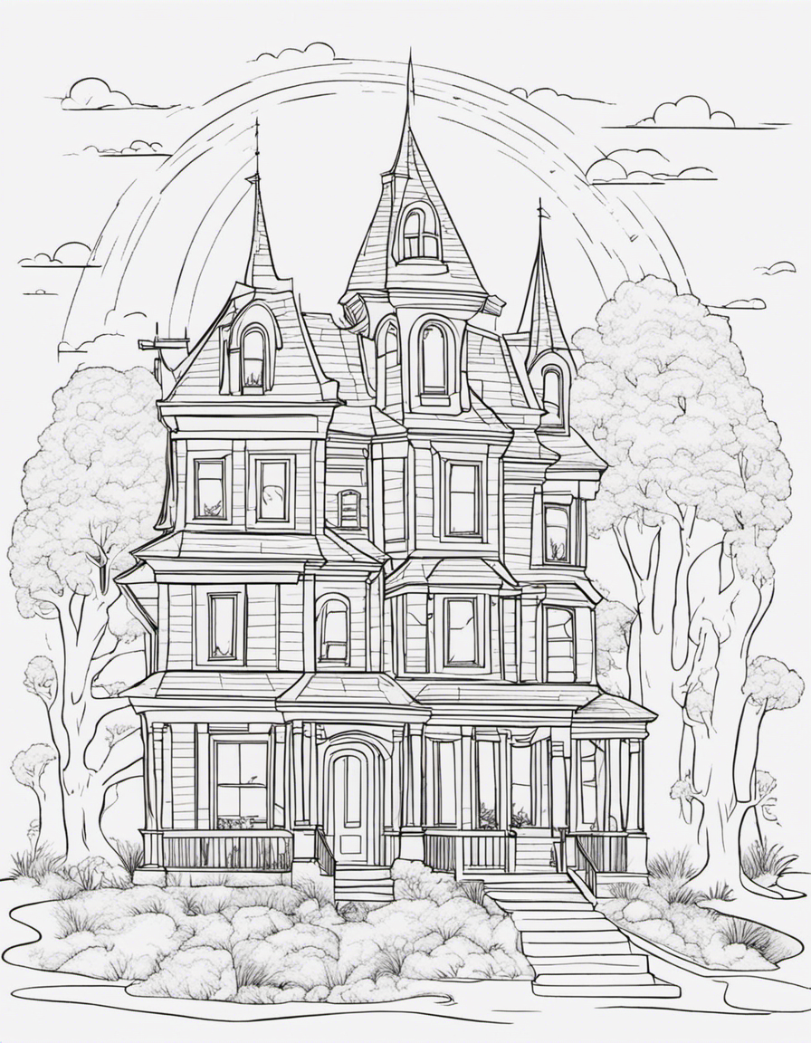 haunted house coloring pages