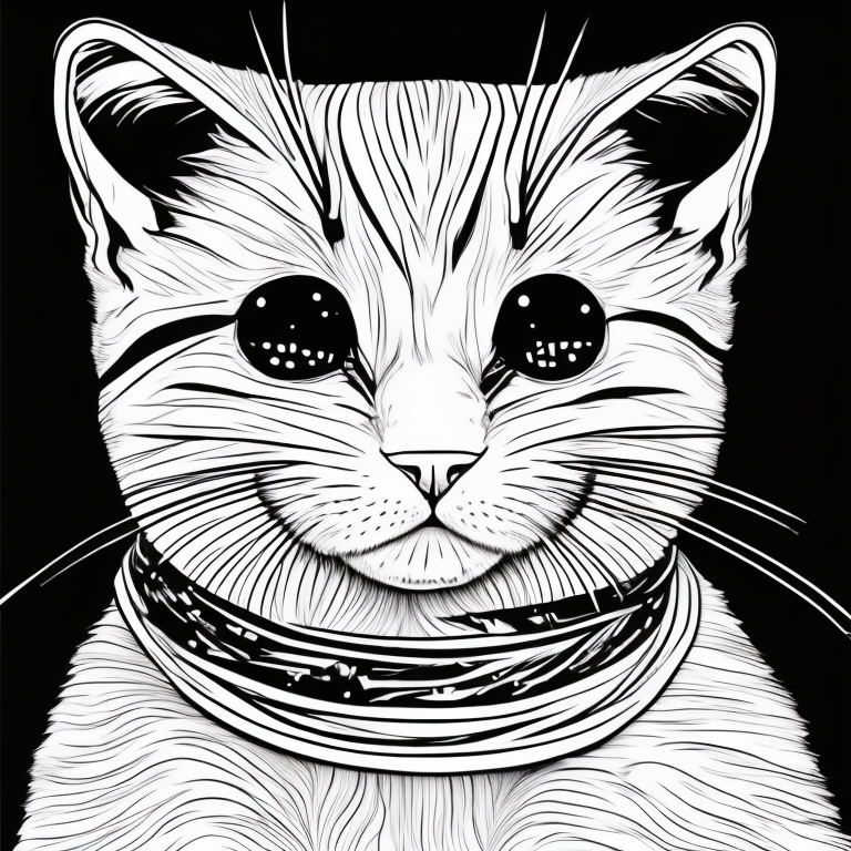 a cute cat coloring page