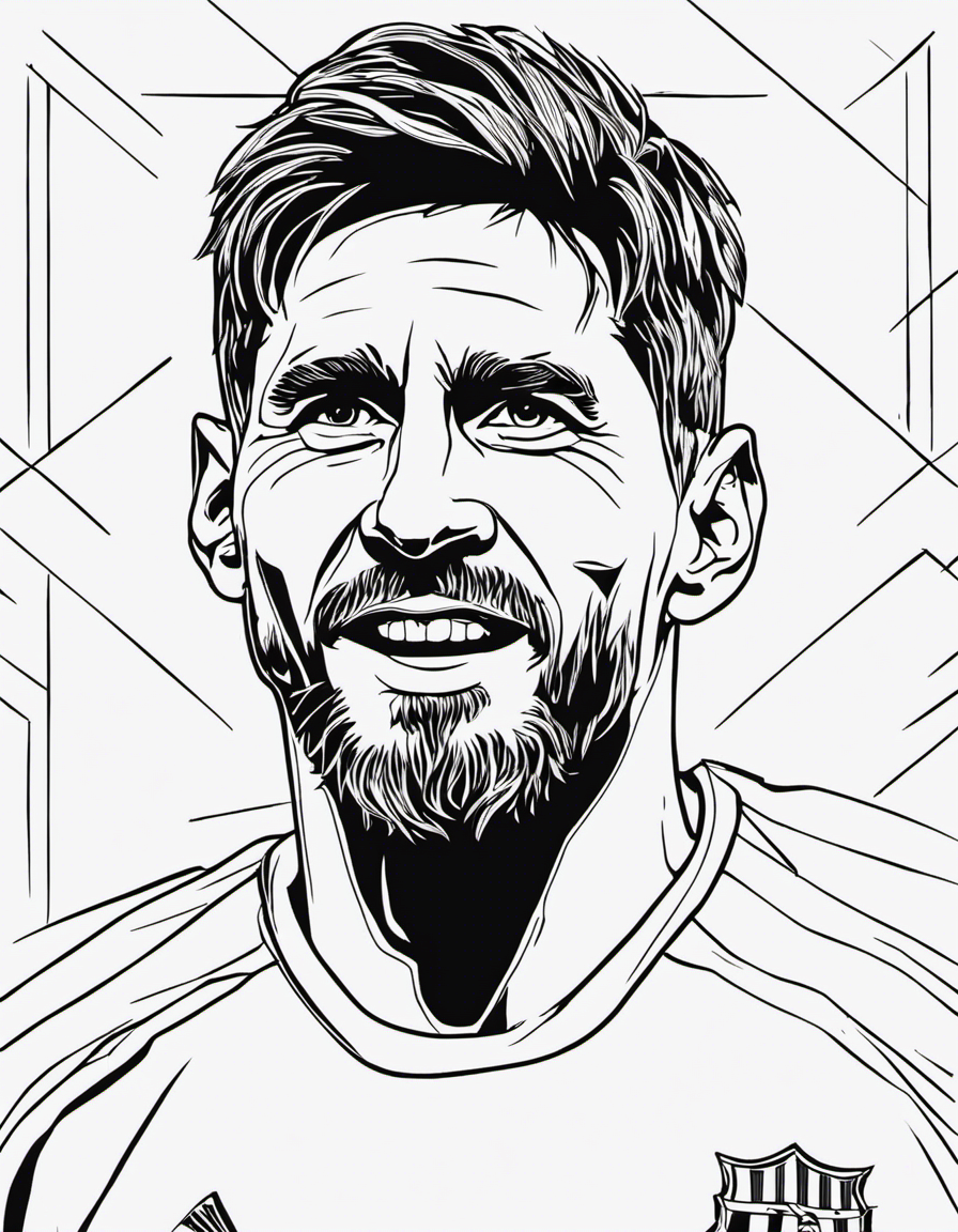 cartoon lionel messi coloring page