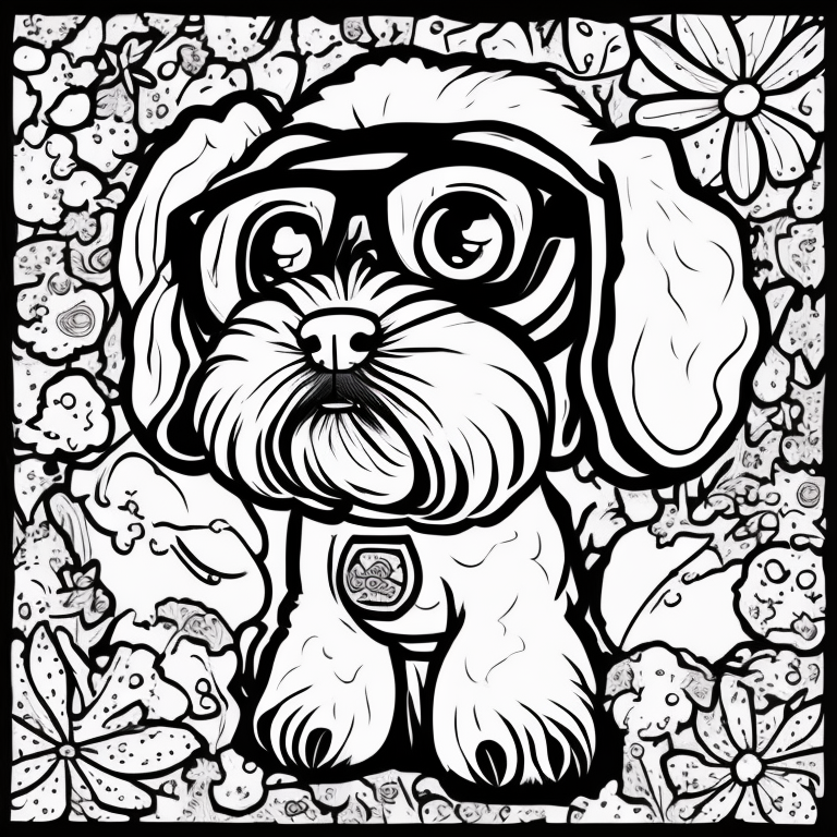 a cute dog coloring page